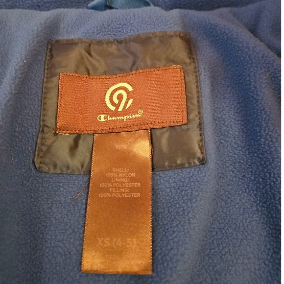Champion Navy Reflective Puffer Coat, Size 4/5. - Picture 7 of 7